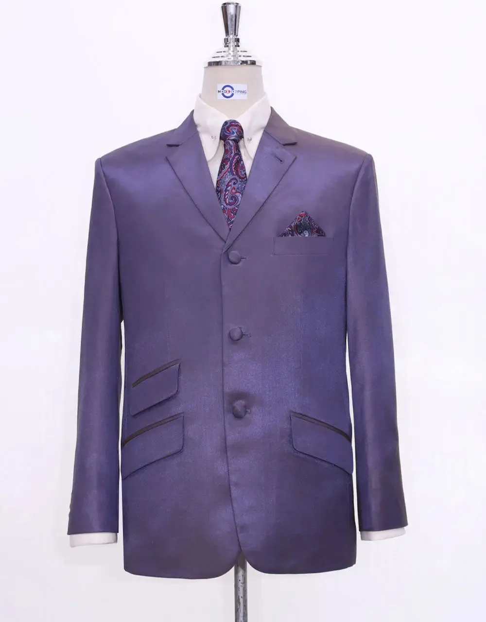 Brown and Purple Two Tone Suit