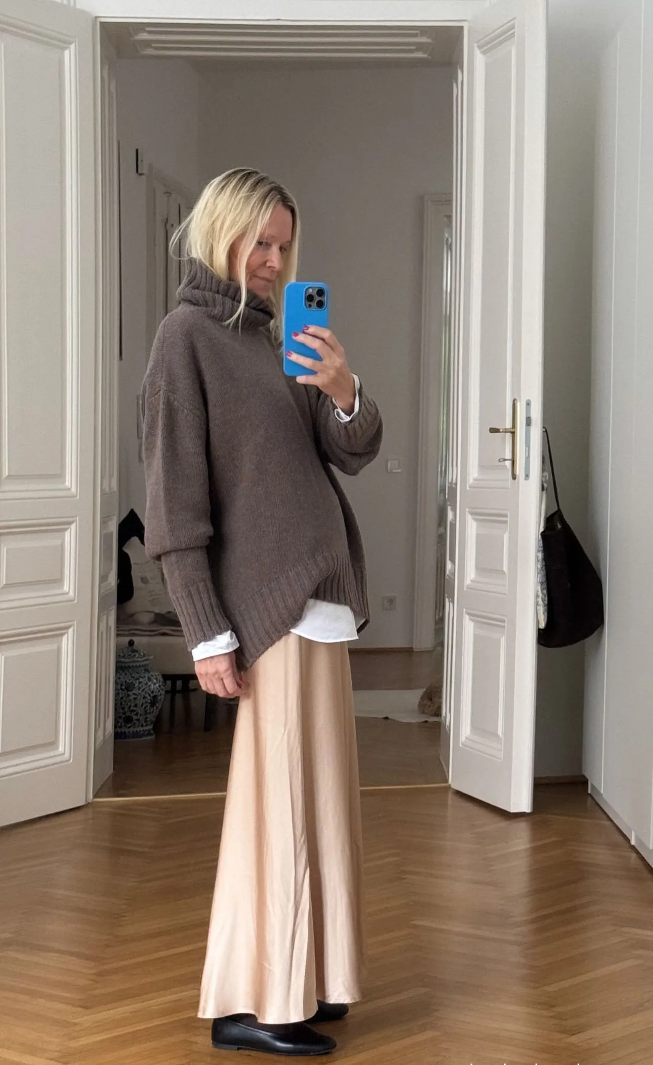 Chunky oversized Turtleneck-Pullover, walnut