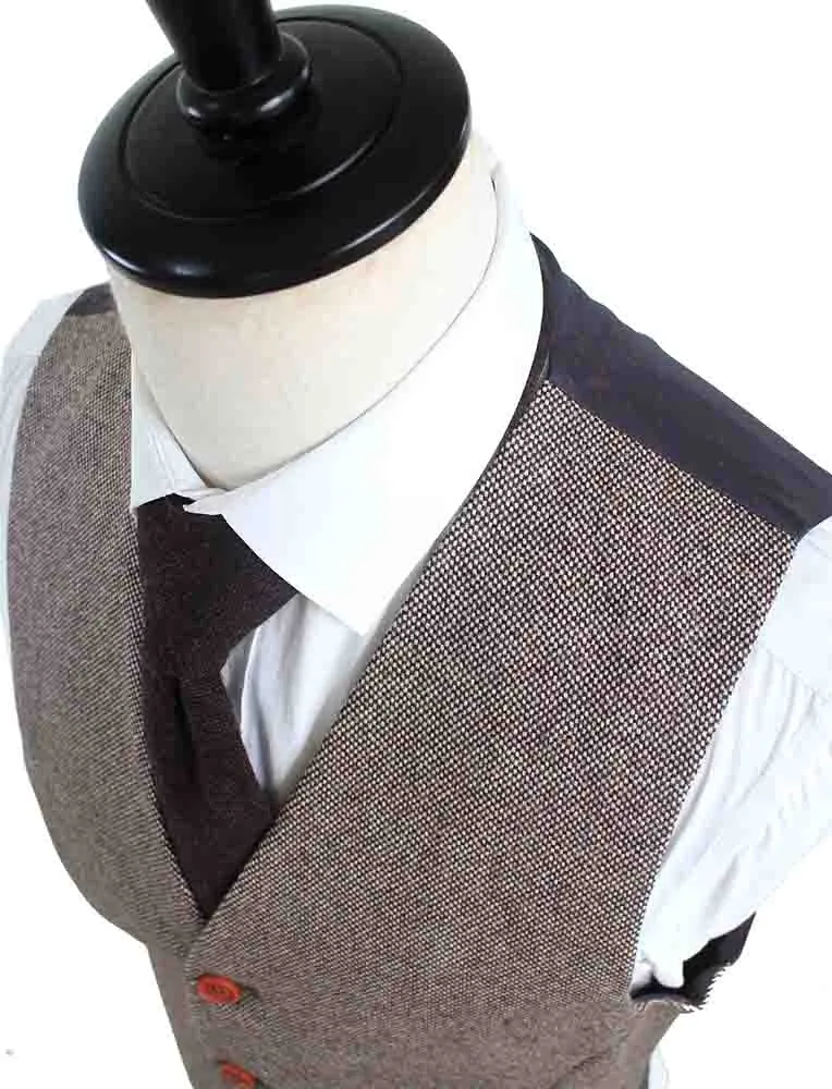 CLASSIC BROWN BARLEYCORN TWEED 3 PIECE SUIT