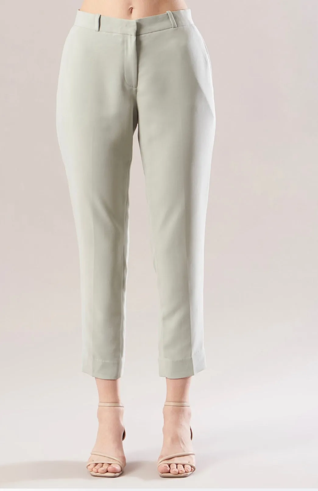 Classic Mint Green Crop Women Workwear Pants