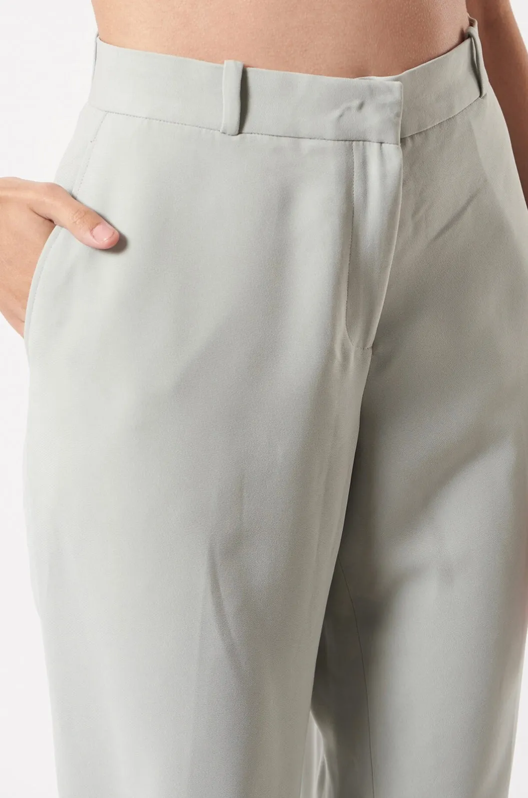 Classic Mint Green Crop Women Workwear Pants