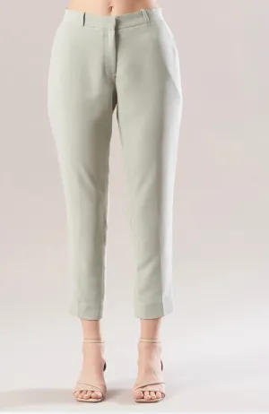 Classic Mint Green Crop Women Workwear Pants
