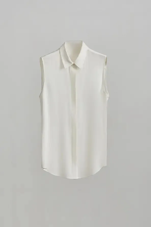 Essential Sleeveless Silk Blouse
