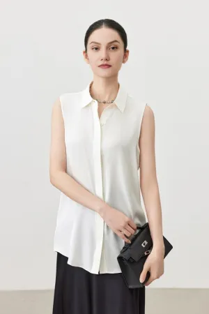 Essential Sleeveless Silk Blouse