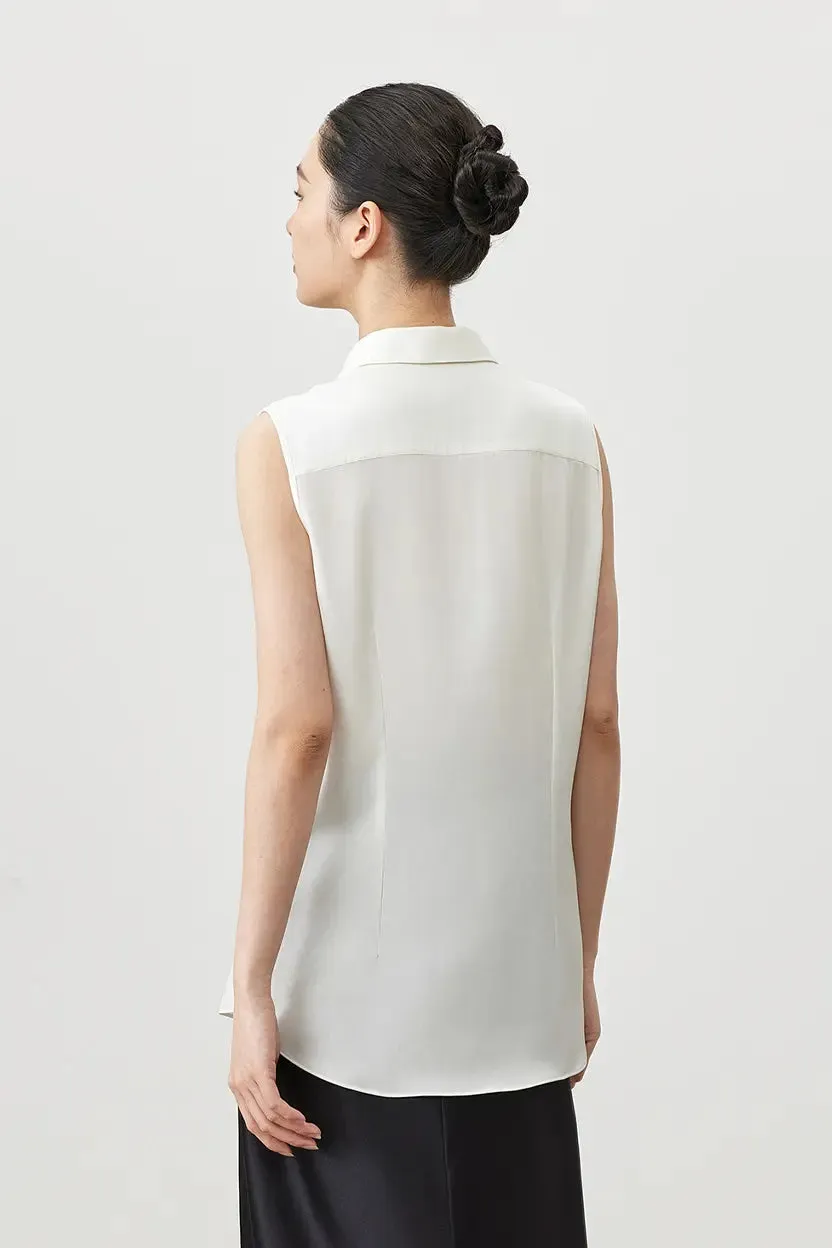 Essential Sleeveless Silk Blouse