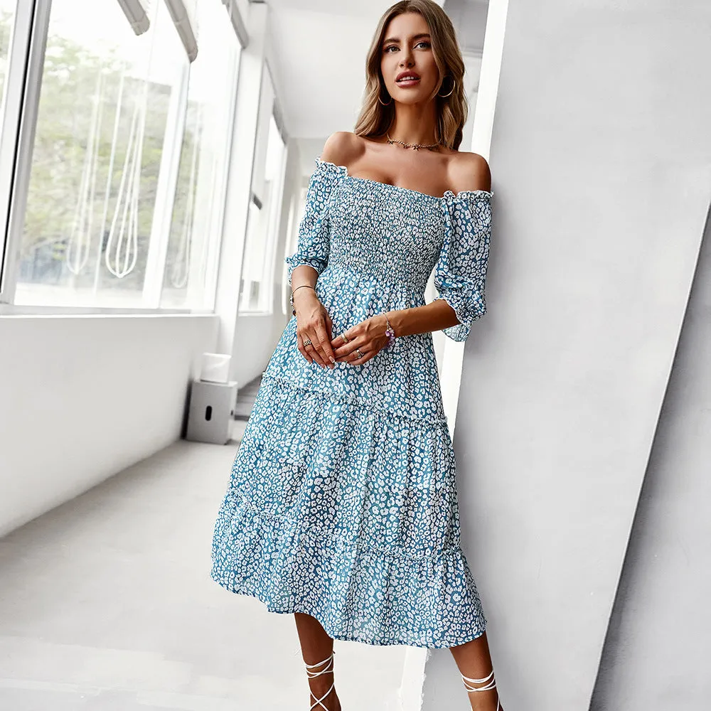 Floral Off-Shoulder Casual Skirt