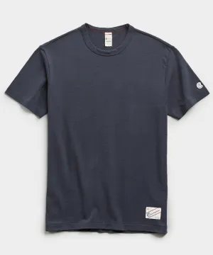 Heavy Weight Short Sleeve Jock Tag Tee in Navy