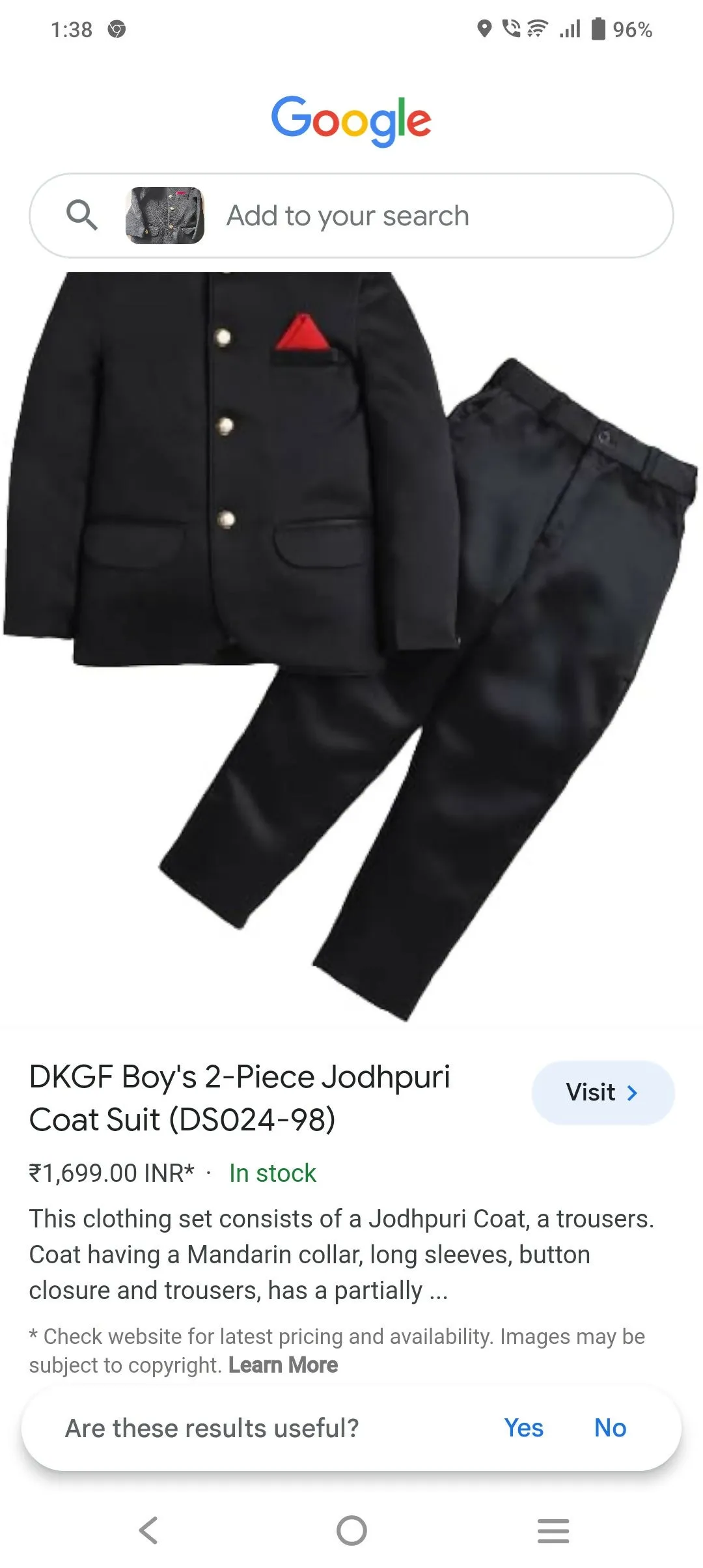 Jodhpuri suit ( 3-4 Years)