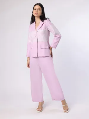 Lilac Lace Patch Blazer Trouser Set