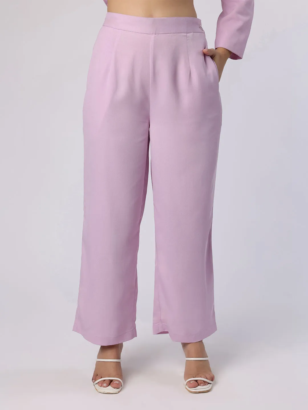 Lilac Lace Patch Blazer Trouser Set