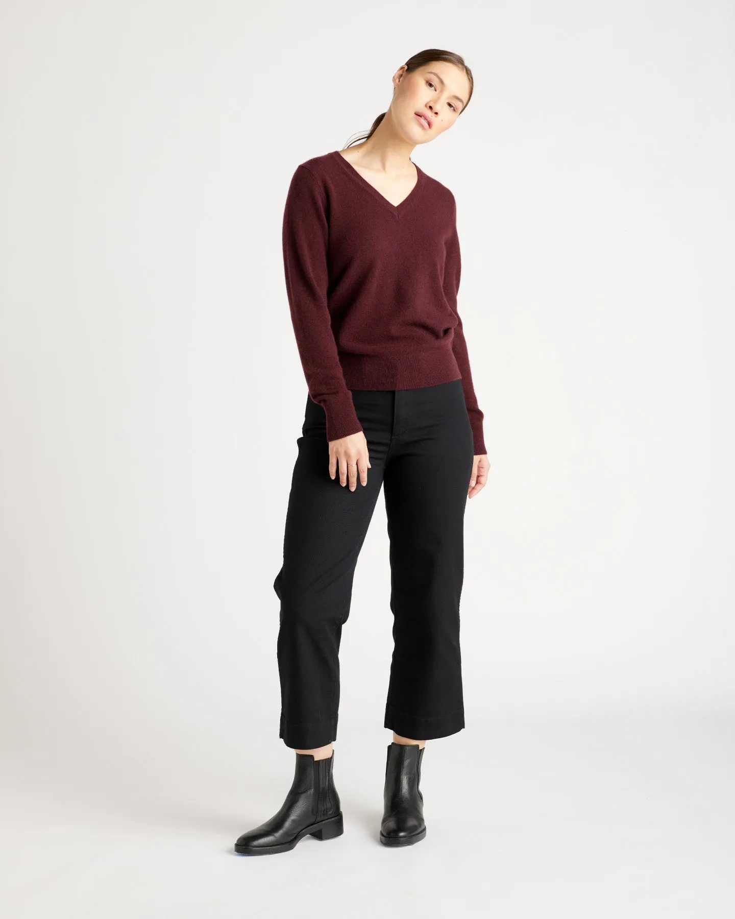 Mongolian Cashmere V-Neck Sweater