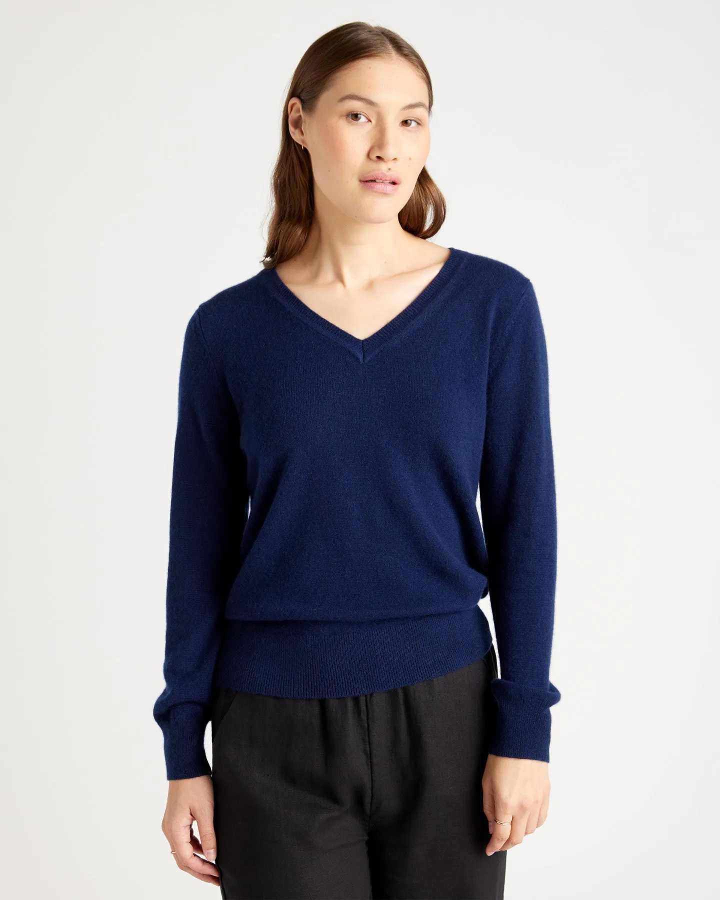 Mongolian Cashmere V-Neck Sweater