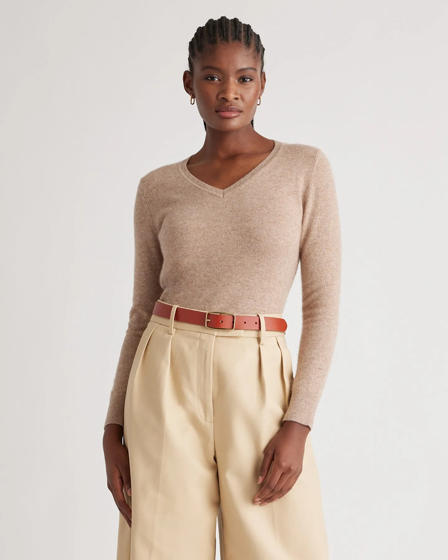 Mongolian Cashmere V-Neck Sweater