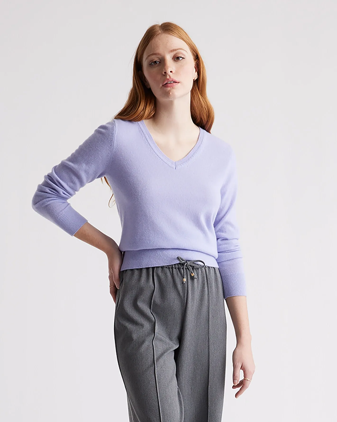 Mongolian Cashmere V-Neck Sweater