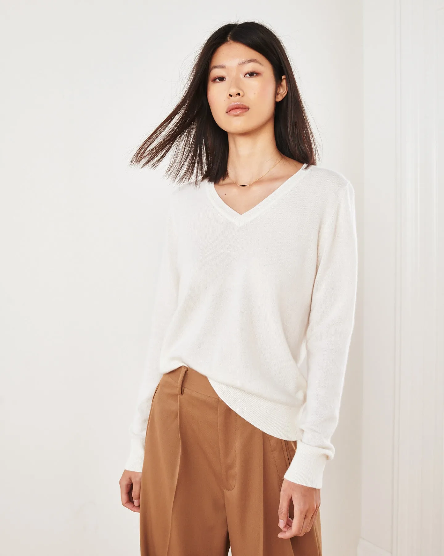 Mongolian Cashmere V-Neck Sweater
