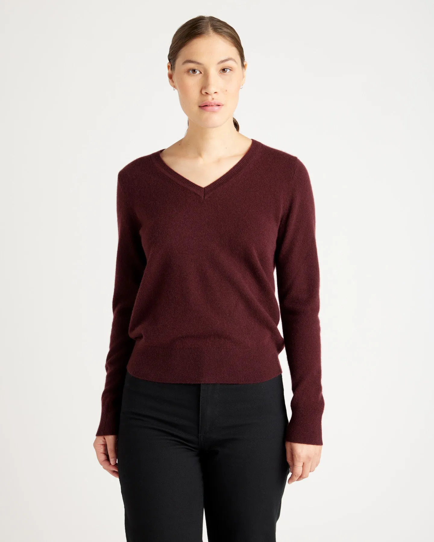Mongolian Cashmere V-Neck Sweater