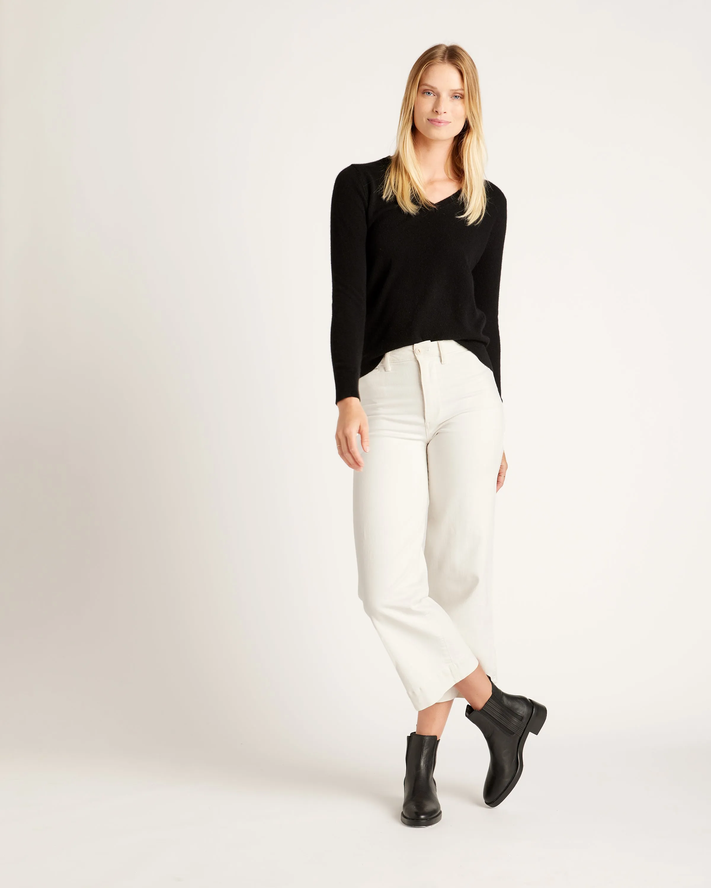 Mongolian Cashmere V-Neck Sweater