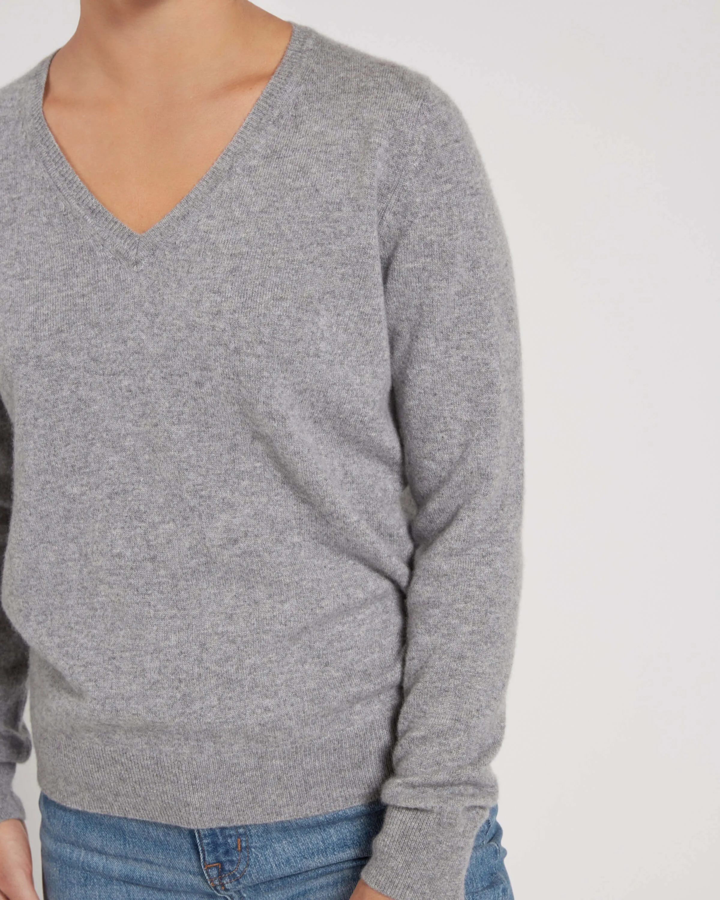 Mongolian Cashmere V-Neck Sweater