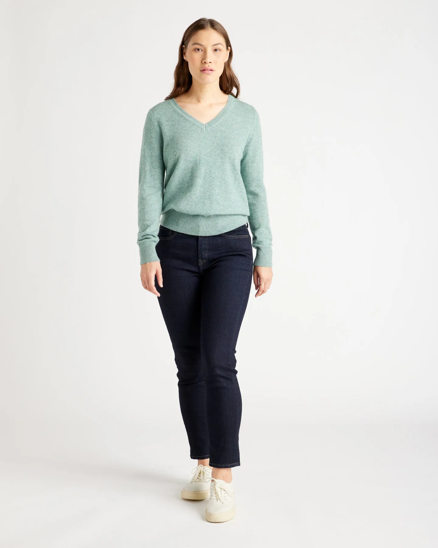 Mongolian Cashmere V-Neck Sweater