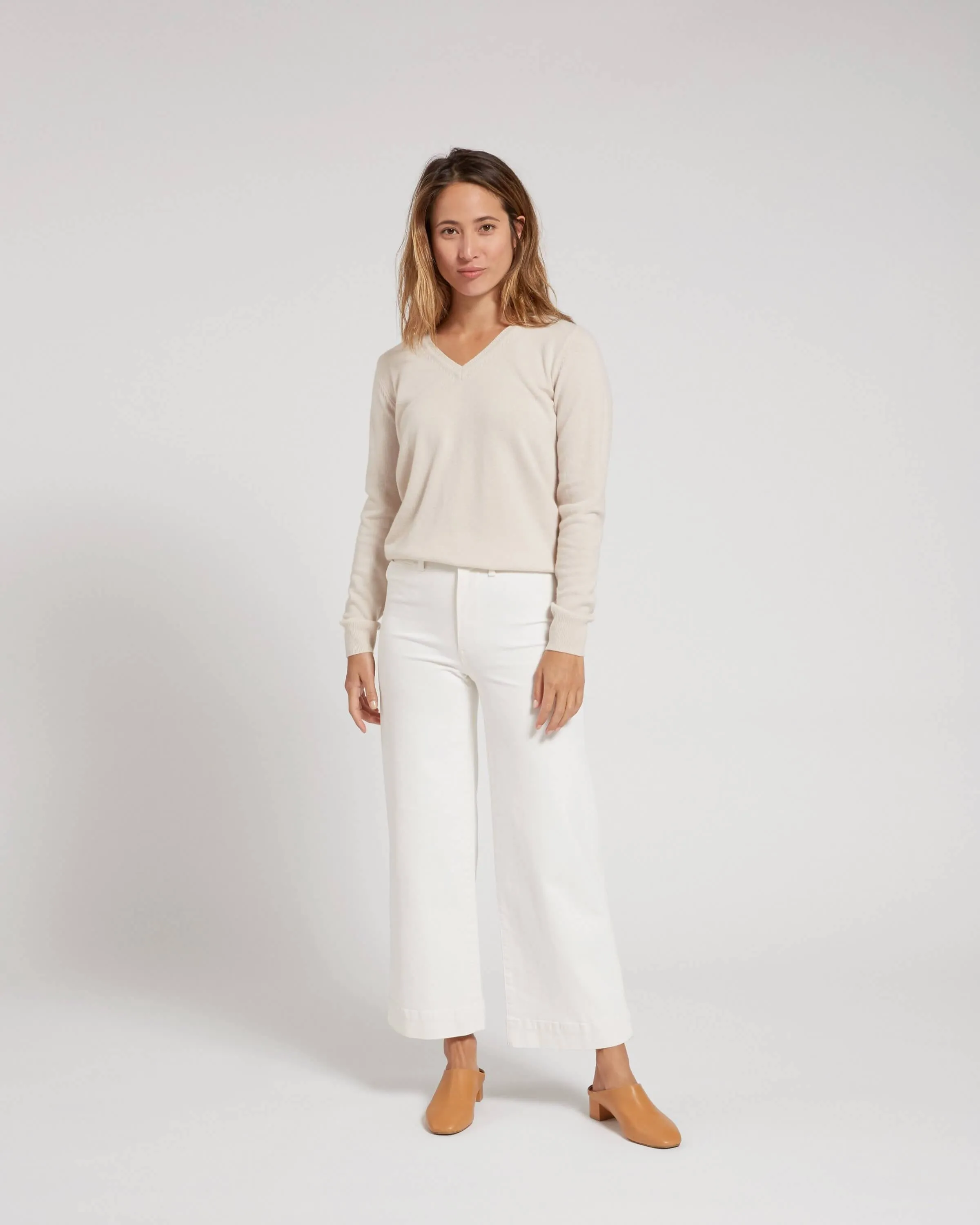 Mongolian Cashmere V-Neck Sweater