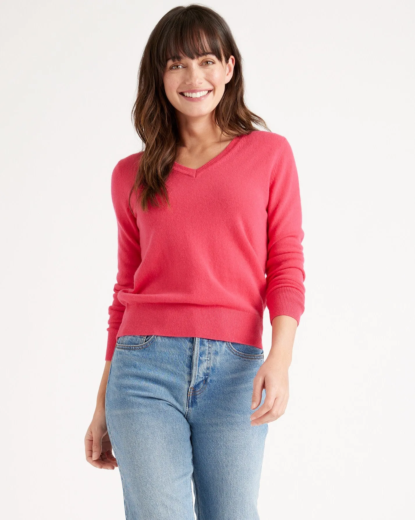 Mongolian Cashmere V-Neck Sweater