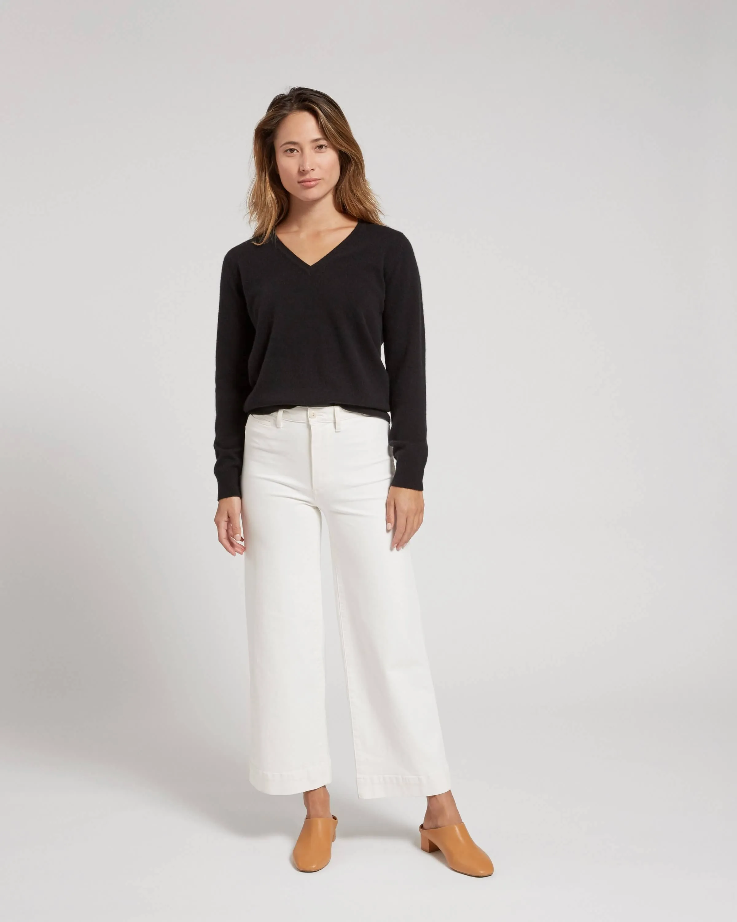 Mongolian Cashmere V-Neck Sweater