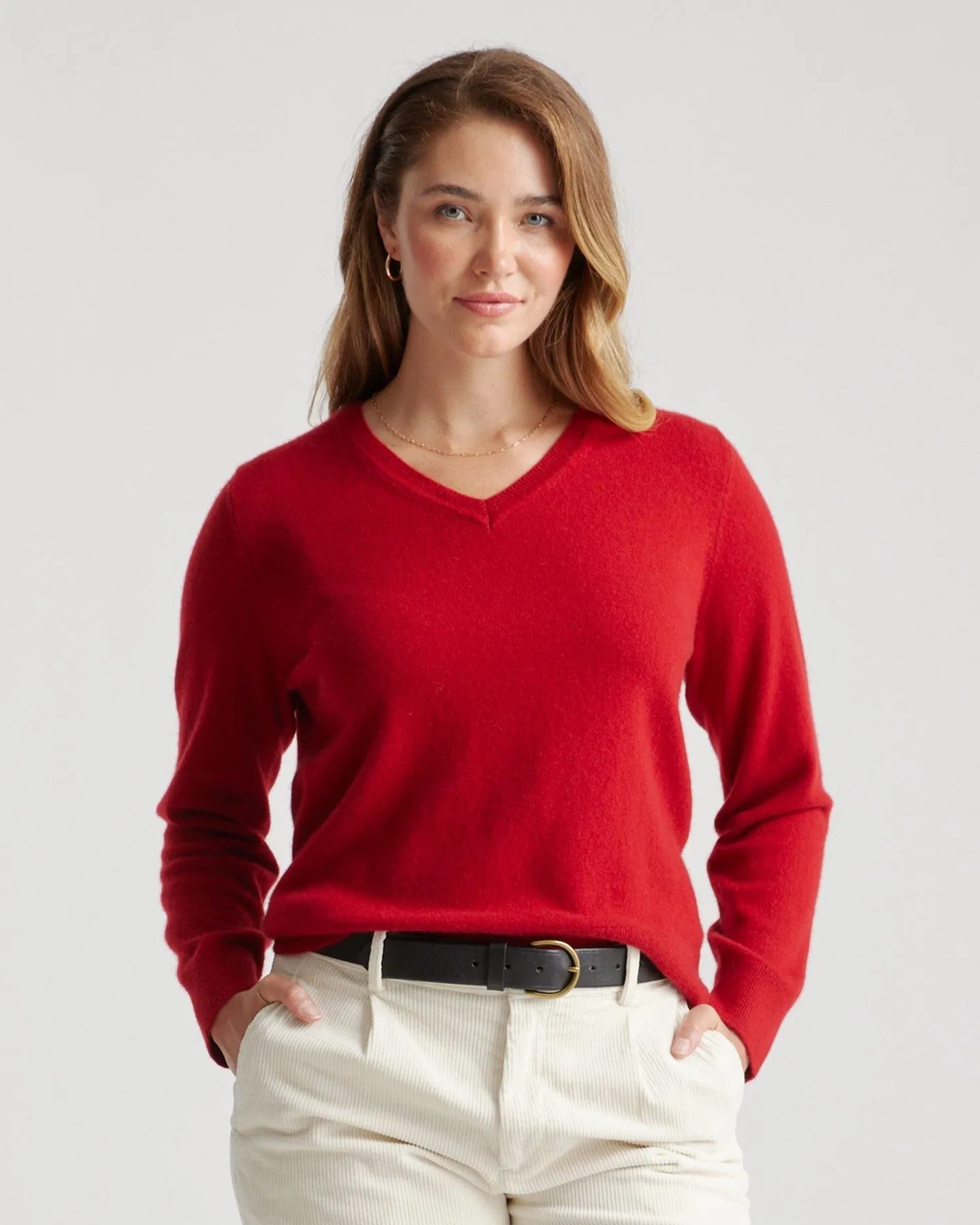 Mongolian Cashmere V-Neck Sweater