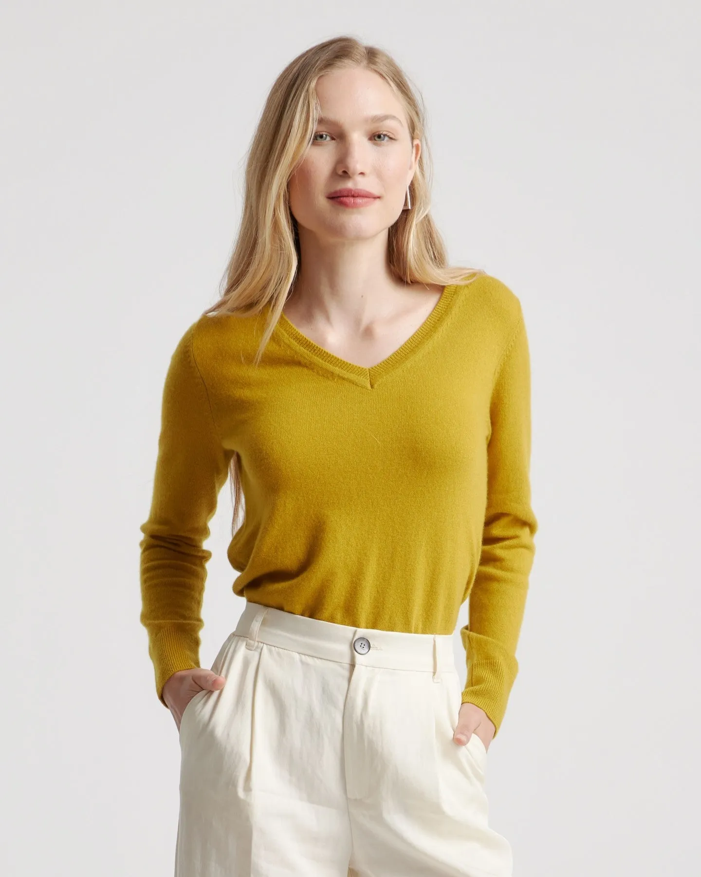 Mongolian Cashmere V-Neck Sweater