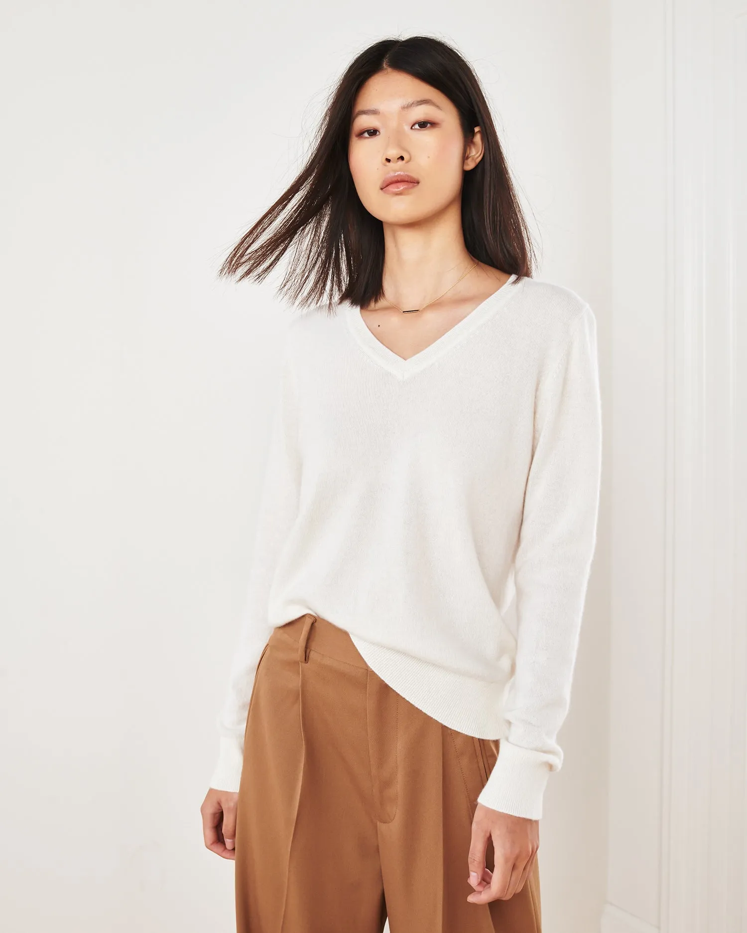 Mongolian Cashmere V-Neck Sweater