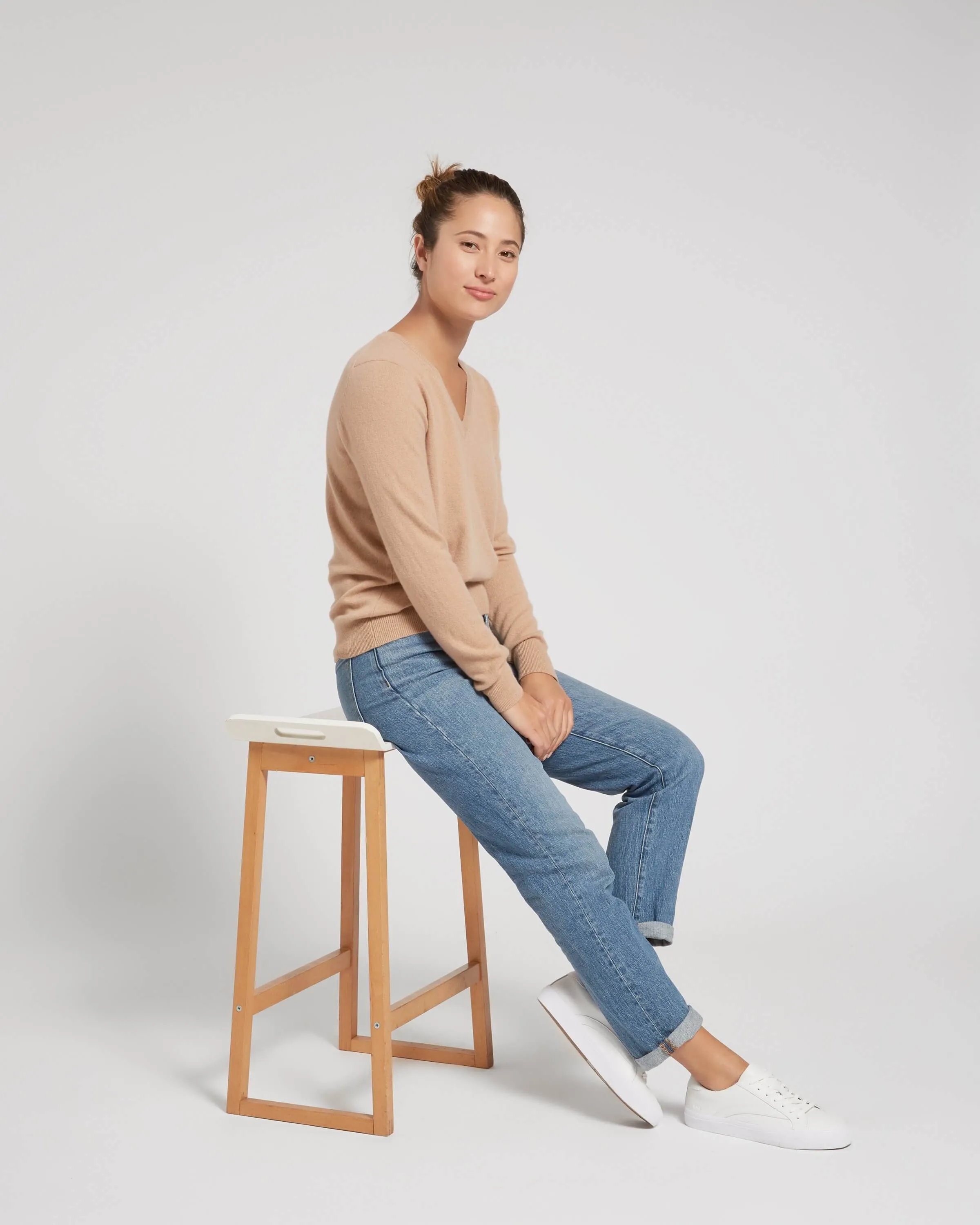 Mongolian Cashmere V-Neck Sweater