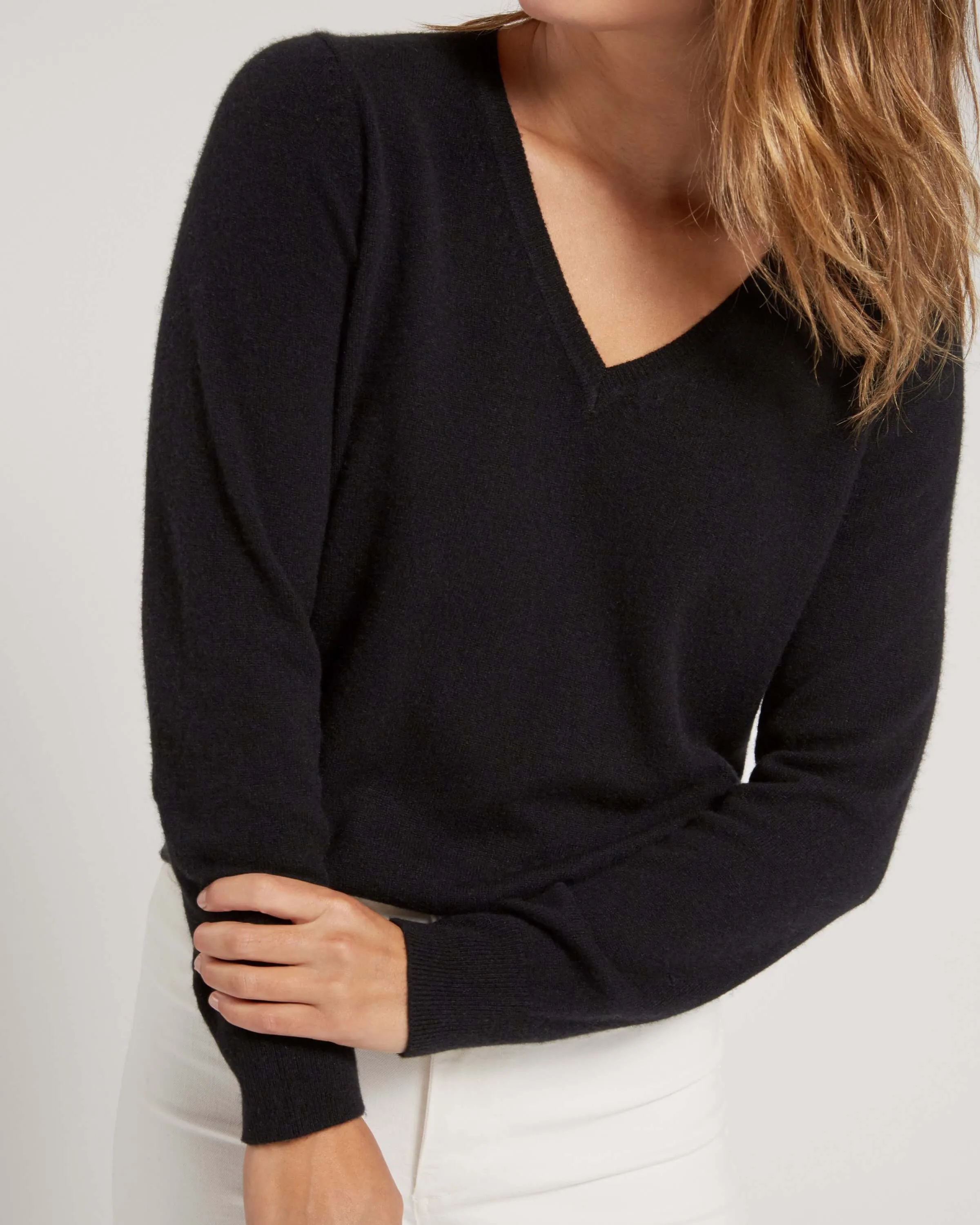 Mongolian Cashmere V-Neck Sweater