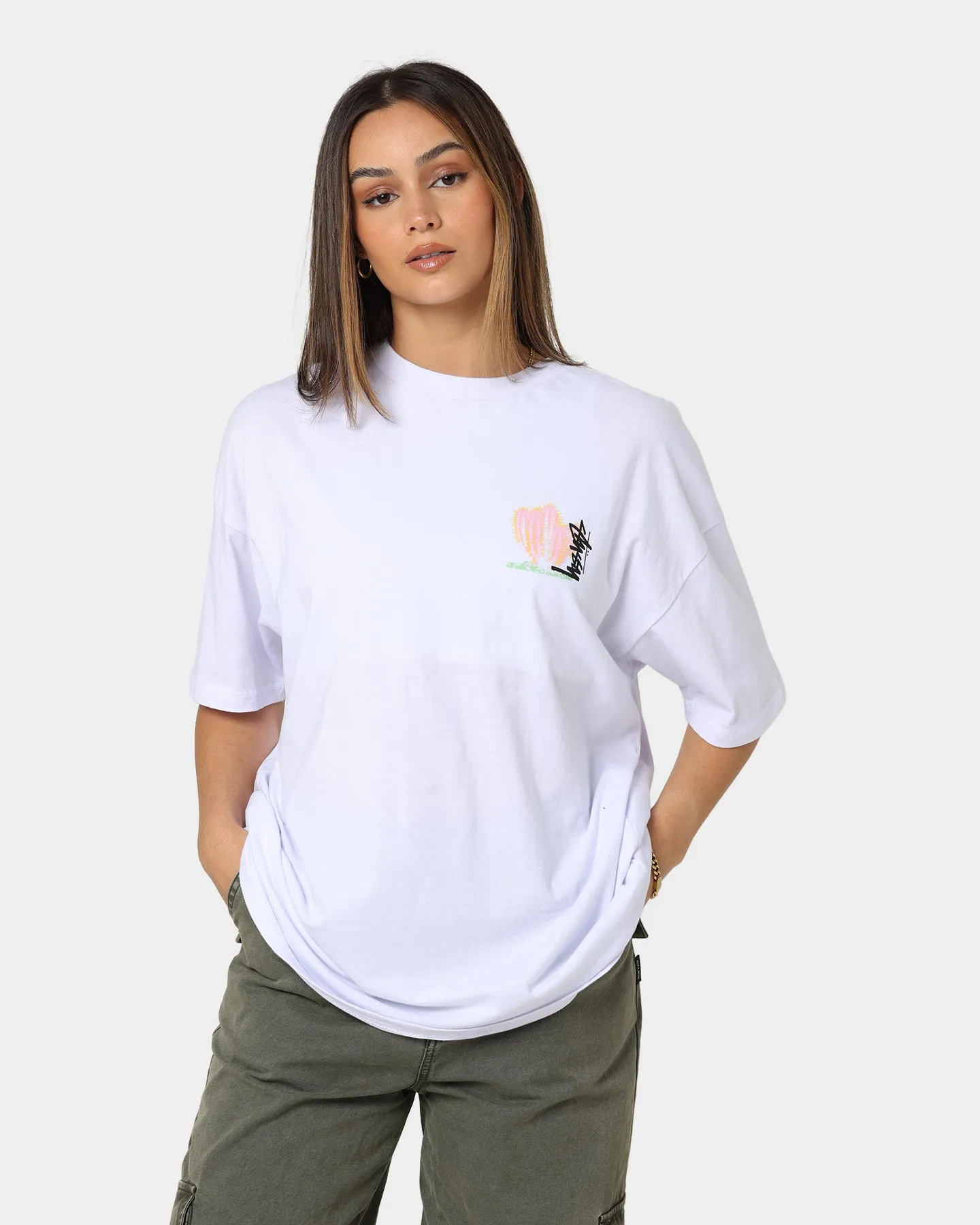 Stussy Women's Desert Bloom Relaxed T-Shirt White