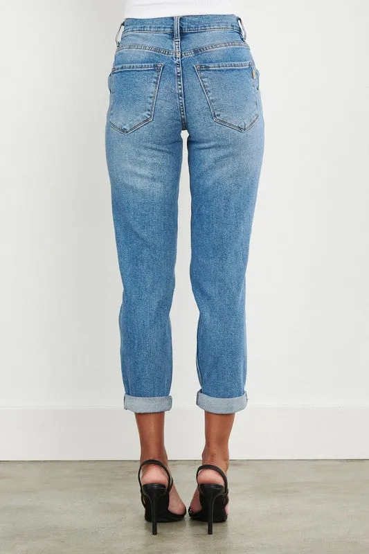 VIBRANT M.I.U. High Waisted Boyfriend Jeans