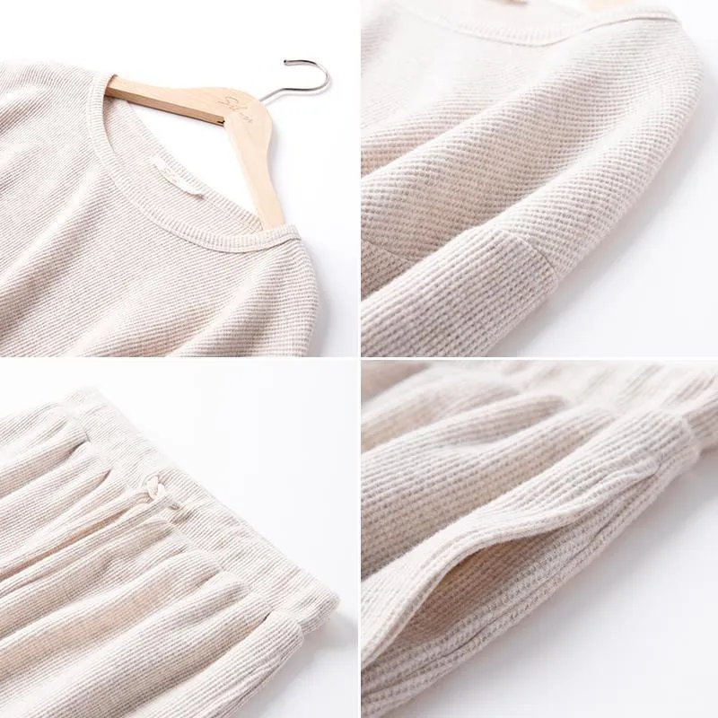Waffle-Knit Organic Cotton Lounge Set