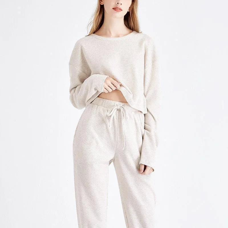 Waffle-Knit Organic Cotton Lounge Set