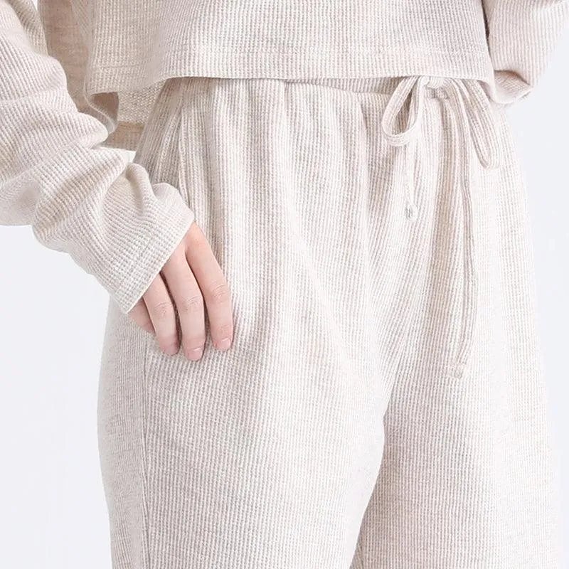 Waffle-Knit Organic Cotton Lounge Set