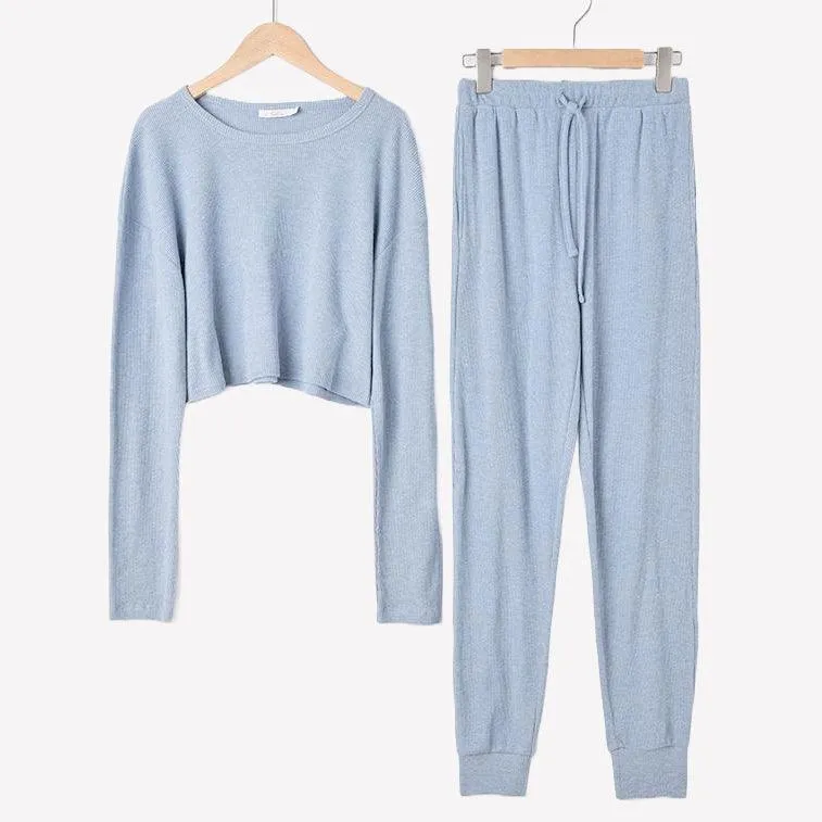 Waffle-Knit Organic Cotton Lounge Set