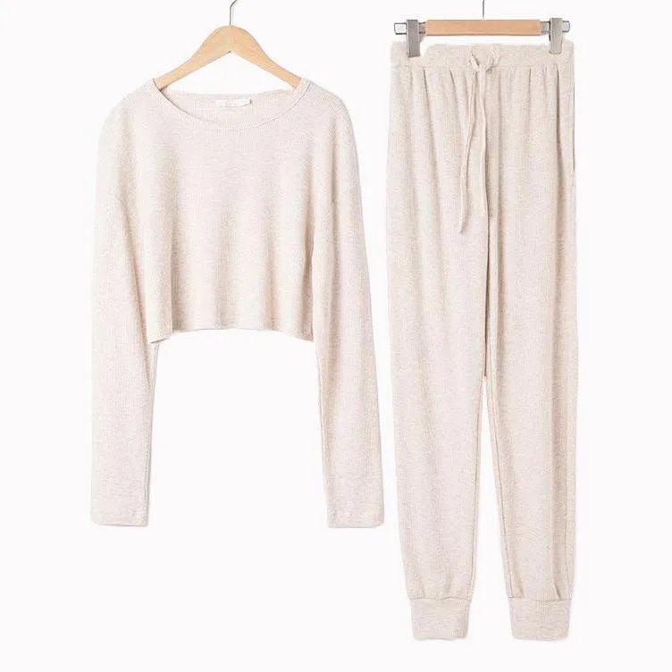 Waffle-Knit Organic Cotton Lounge Set