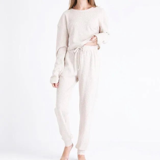 Waffle-Knit Organic Cotton Lounge Set