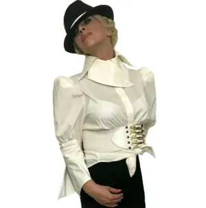 White Collar Details Cotton Puffy Blouse in SIZES XS S M L XL 2XL 3XL 4XL