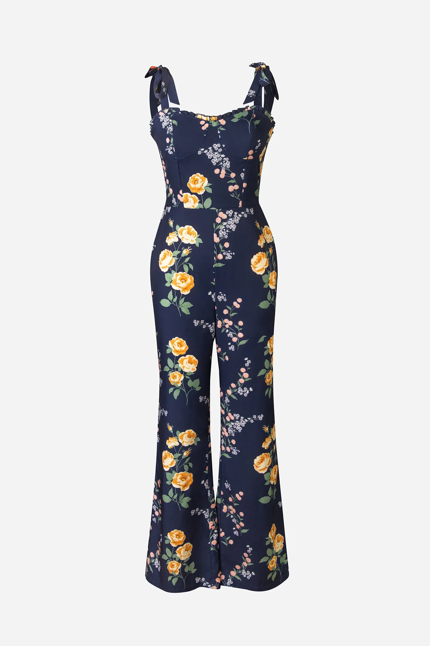 X Madison Bouquet Floral Print Tie Strap Jumpsuit