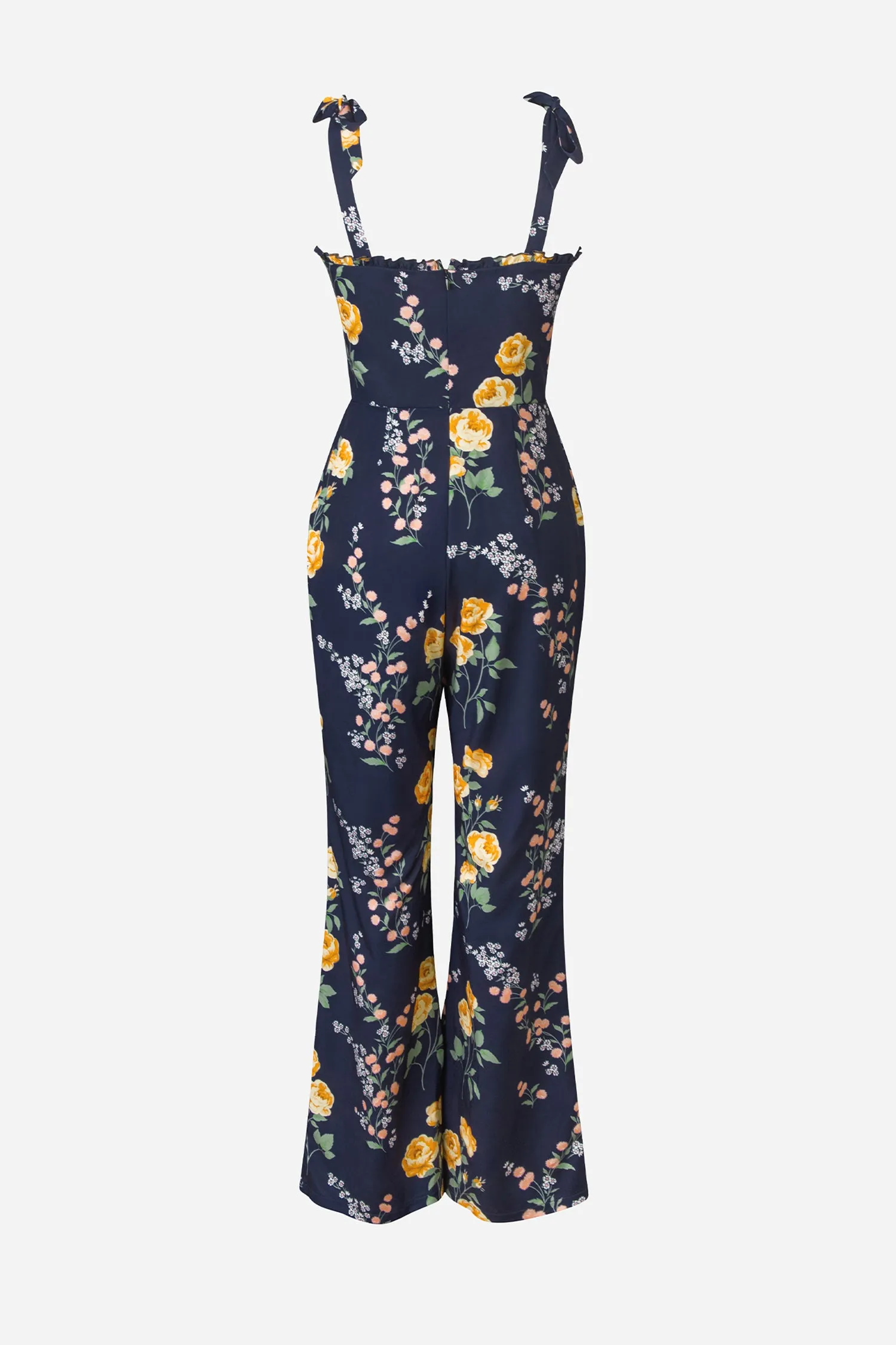 X Madison Bouquet Floral Print Tie Strap Jumpsuit